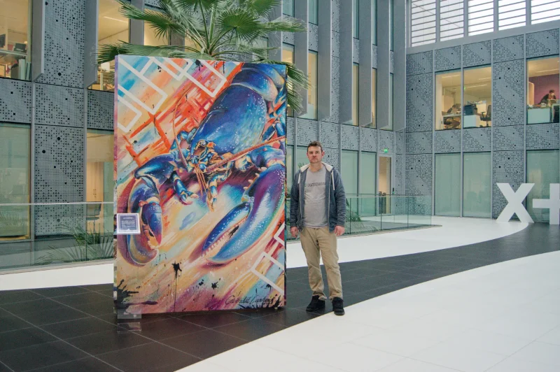 Tableau mural décorant les locaux de la Banque Populaire à Rennes.